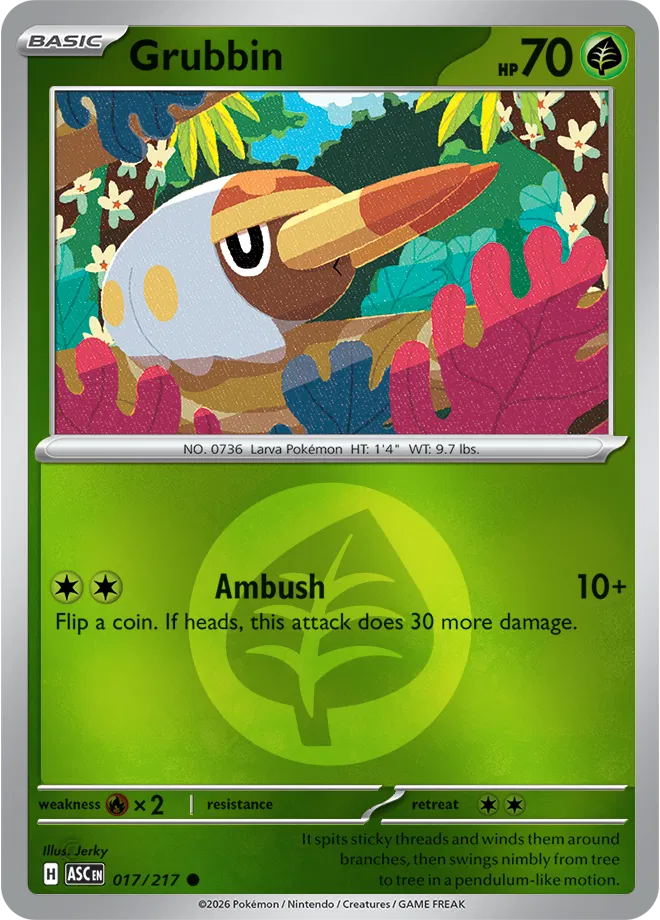 Pokémon TCG Grubbin – ASC 017 Common Energy Symbol Pattern – EN