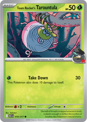 Pokémon TCG Team Rocket's Tarountula – ASC 018 Common Regular – EN