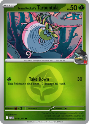 Pokémon TCG Team Rocket's Tarountula – ASC 018 Common Energy Symbol Pattern – EN