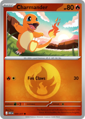 Pokémon TCG Charmander – ASC 020 Common Energy Symbol Pattern – EN