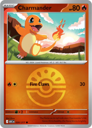 Pokémon TCG Charmander – ASC 020 Common Friend Ball Pattern – EN