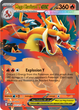 Pokémon TCG Mega Charizard Y ex – ASC 022 Double Rare Holofoil – EN