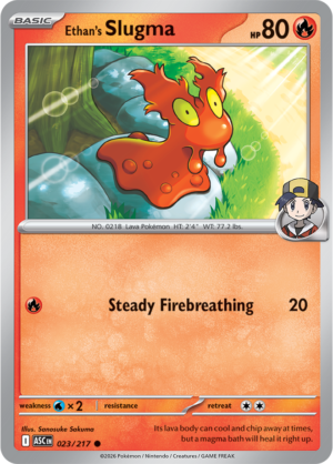 Pokémon TCG Ethan's Slugma – ASC 023 Common Regular – EN