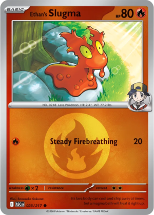 Pokémon TCG Ethan's Slugma – ASC 023 Common Energy Symbol Pattern – EN