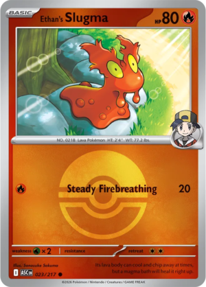 Pokémon TCG Ethan's Slugma – ASC 023 Common Poké Ball Pattern – EN