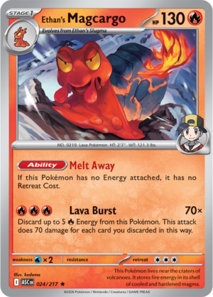 Pokémon TCG Ethan's Magcargo – ASC 024 Rare Holofoil – EN