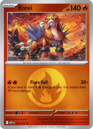 Pokémon TCG Entei – ASC 025 Rare Energy Symbol Pattern – EN