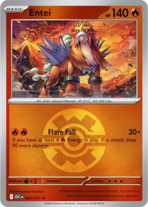 Pokémon TCG Entei – ASC 025 Rare Quick Ball Pattern – EN