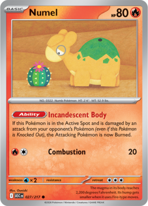 Pokémon TCG Numel – ASC 027 Common Regular – EN