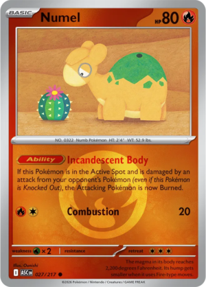 Pokémon TCG Numel – ASC 027 Common Energy Symbol Pattern – EN