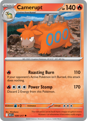 Pokémon TCG Camerupt – ASC 028 Uncommon Regular – EN