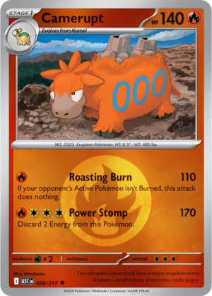 Pokémon TCG Camerupt – ASC 028 Uncommon Energy Symbol Pattern – EN