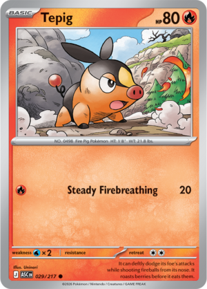 Pokémon TCG Tepig – ASC 029 Common Regular – EN