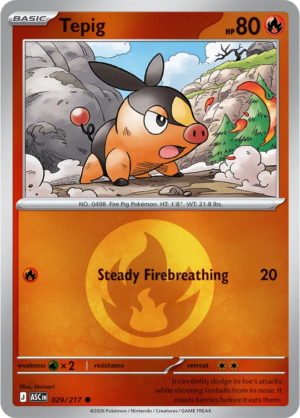 Pokémon TCG Tepig – ASC 029 Common Energy Symbol Pattern – EN