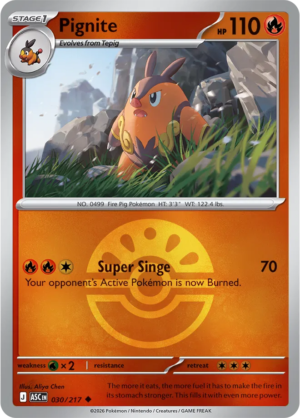 Pokémon TCG Pignite – ASC 030 Uncommon Friend Ball Pattern – EN