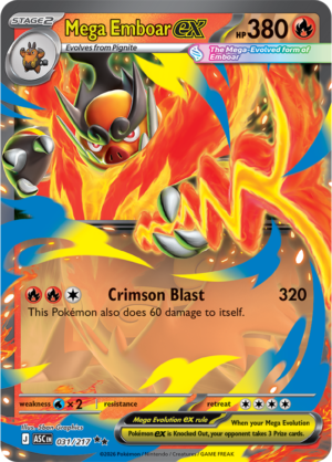 Pokémon TCG Mega Emboar ex – ASC 031 Double Rare Holofoil – EN