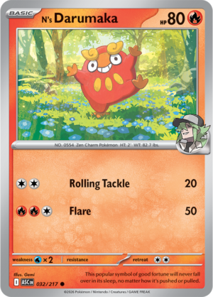 Pokémon TCG N's Darumaka – ASC 032 Common Regular – EN