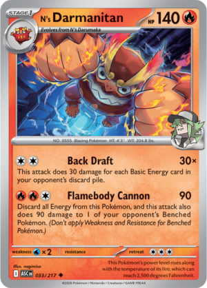 Pokémon TCG N's Darmanitan – ASC 033 Uncommon Regular – EN