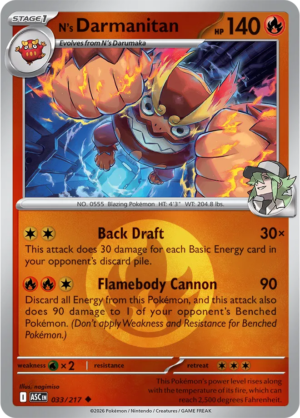 Pokémon TCG N's Darmanitan – ASC 033 Uncommon Energy Symbol Pattern – EN