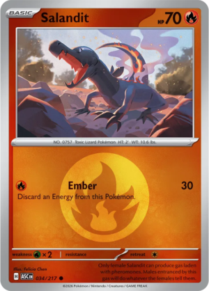 Pokémon TCG Salandit – ASC 034 Common Energy Symbol Pattern – EN