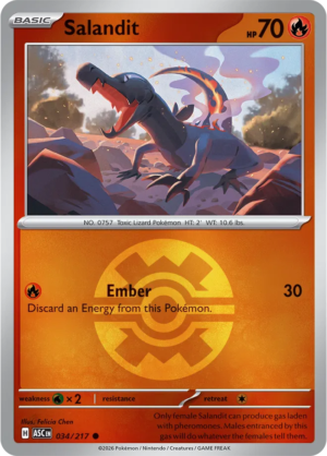 Pokémon TCG Salandit – ASC 034 Common Quick Ball Pattern – EN