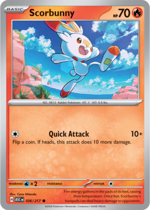 Pokémon TCG Scorbunny – ASC 036 Common Regular – EN