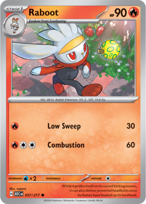 Pokémon TCG Raboot – ASC 037 Common Regular – EN