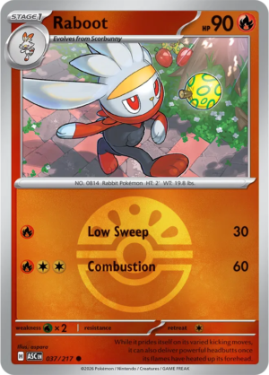 Pokémon TCG Raboot – ASC 037 Common Friend Ball Pattern – EN