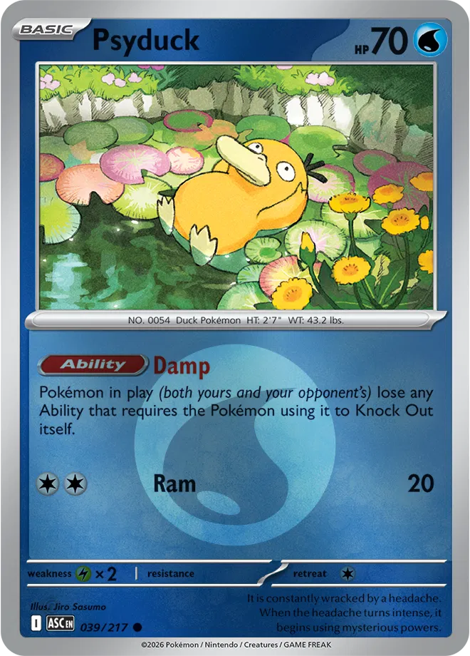 Pokémon TCG Psyduck – ASC 039 Common Energy Symbol Pattern – EN