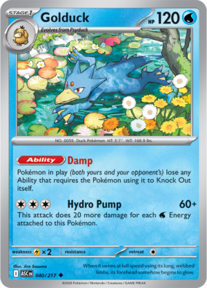 Pokémon TCG Golduck – ASC 040 Uncommon Regular – EN