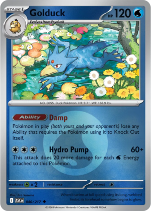 Pokémon TCG Golduck – ASC 040 Uncommon Energy Symbol Pattern – EN