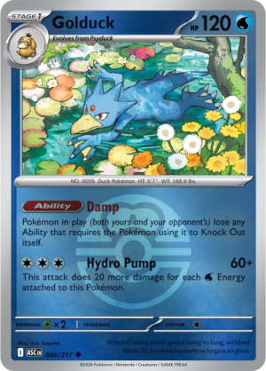 Pokémon TCG Golduck – ASC 040 Uncommon Love Ball Pattern – EN