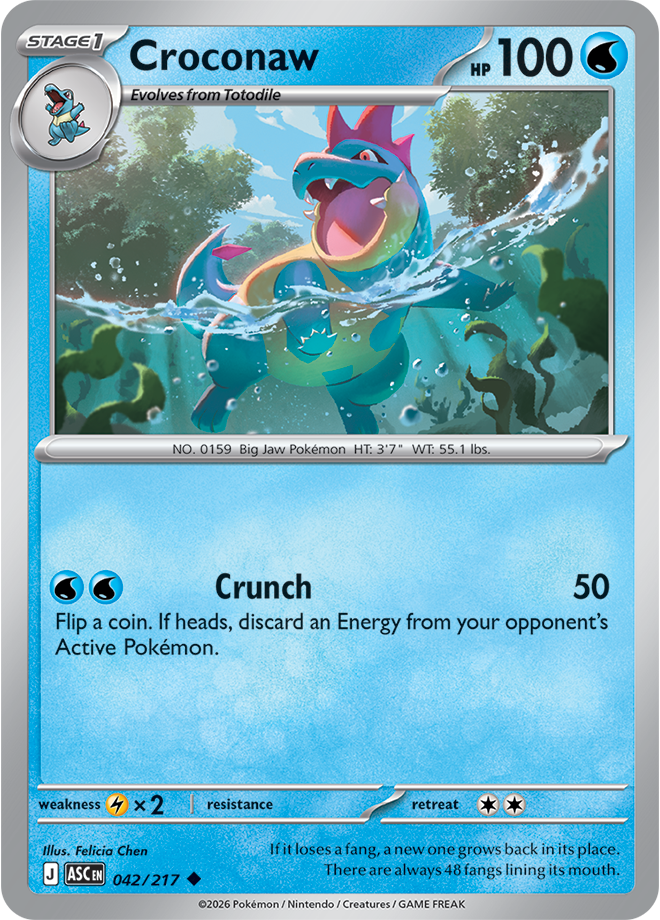 Pokémon TCG Croconaw – ASC 042 Uncommon Regular – EN