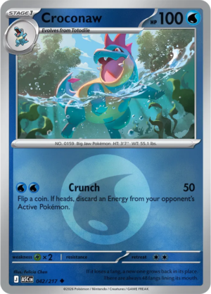 Pokémon TCG Croconaw – ASC 042 Uncommon Energy Symbol Pattern – EN