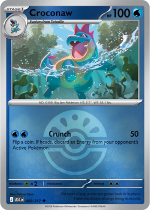 Pokémon TCG Croconaw – ASC 042 Uncommon Friend Ball Pattern – EN