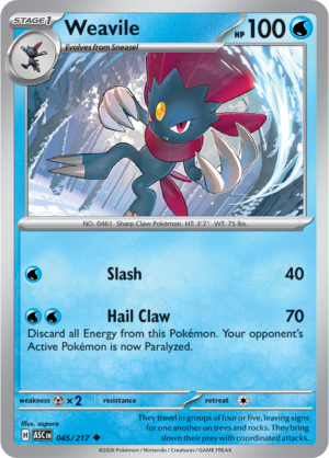 Pokémon TCG Weavile – ASC 045 Uncommon Regular – EN