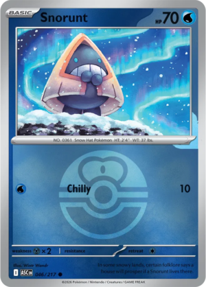 Pokémon TCG Snorunt – ASC 046 Common Love Ball Pattern – EN