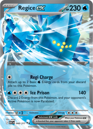 Pokémon TCG Regice ex – ASC 048 Double Rare Holofoil – EN