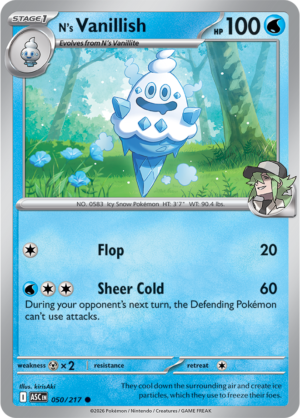 Pokémon TCG N's Vanillish – ASC 050 Common Regular – EN