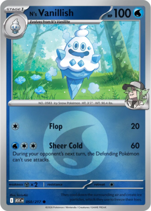 Pokémon TCG N's Vanillish – ASC 050 Common Energy Symbol Pattern – EN