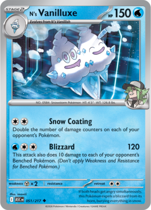 Pokémon TCG N's Vanilluxe – ASC 051 Uncommon Regular – EN