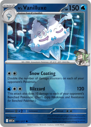Pokémon TCG N's Vanilluxe – ASC 051 Uncommon Energy Symbol Pattern – EN