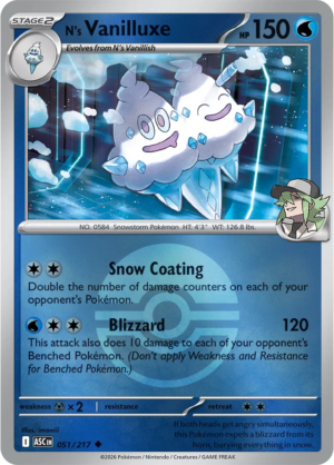 Pokémon TCG N's Vanilluxe – ASC 051 Uncommon Poké Ball Pattern – EN