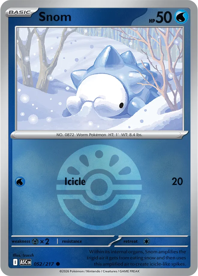 Pokémon TCG Snom – ASC 052 Common Friend Ball Pattern – EN