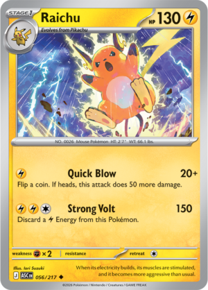 Pokémon TCG Raichu – ASC 056 Uncommon Regular – EN