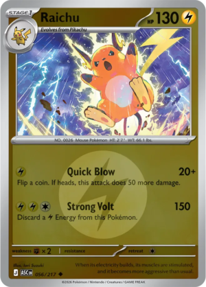 Pokémon TCG Raichu – ASC 056 Uncommon Energy Symbol Pattern – EN