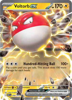 Pokémon TCG Voltorb ex – ASC 058 Double Rare Holofoil – EN