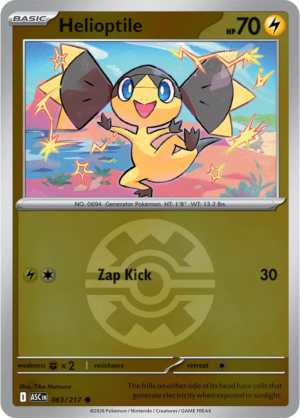 Pokémon TCG Helioptile – ASC 063 Common Quick Ball Pattern – EN