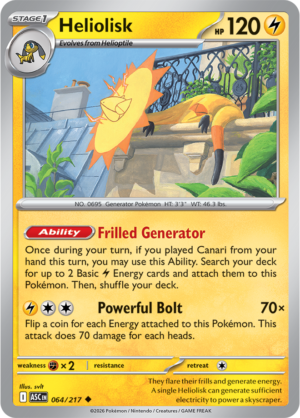 Pokémon TCG Heliolisk – ASC 064 Uncommon Regular – EN