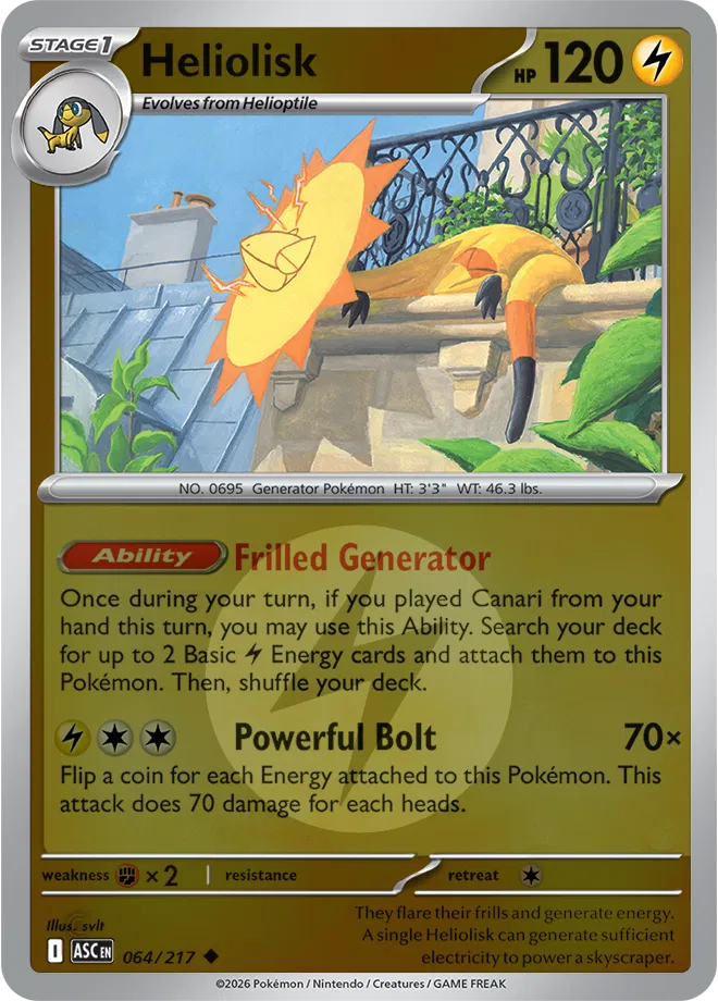 Pokémon TCG Heliolisk – ASC 064 Uncommon Energy Symbol Pattern – EN